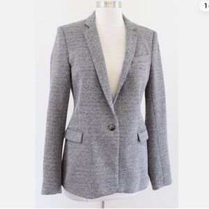 Theory Gray Single-Button Tweed Blazer